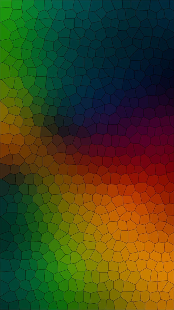 Colorful Honeycombed Delight: An Eye-catching iOS 12 Background Displaying Vibrant Rainbow Shades Wallpaper