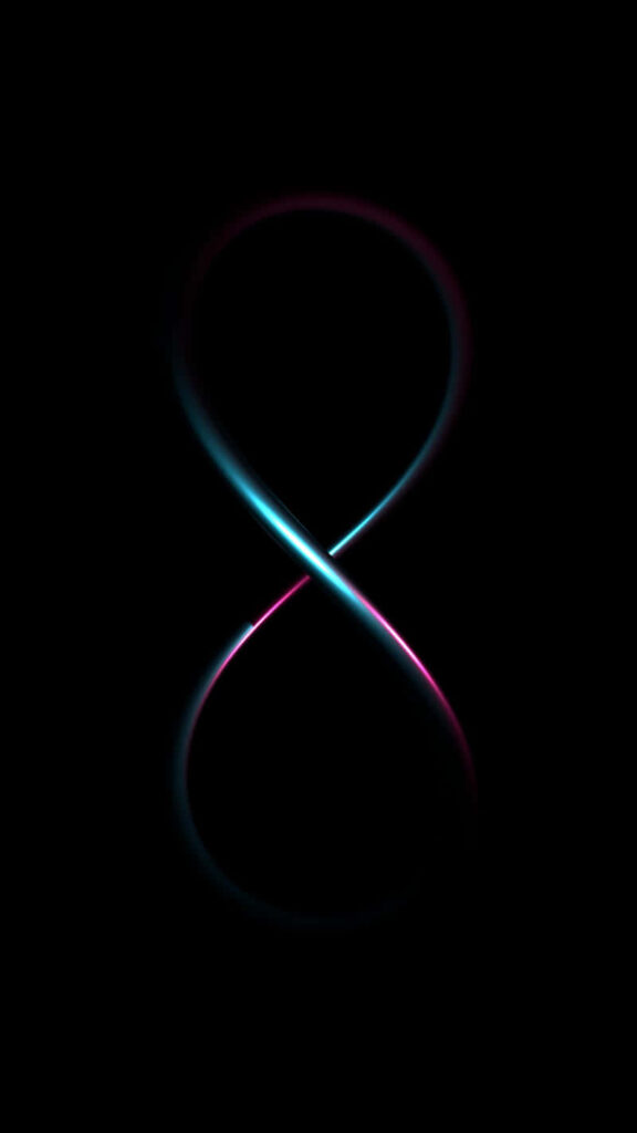 Luminous Infinity Symbol Wallpaper: Vibrant Gradient on Black Background
