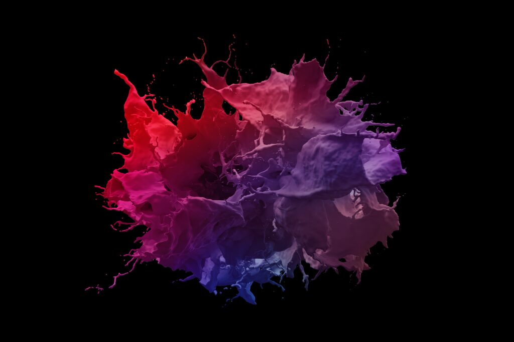 Vivid Colorful Liquid Ink Splash Wallpaper on Black Background