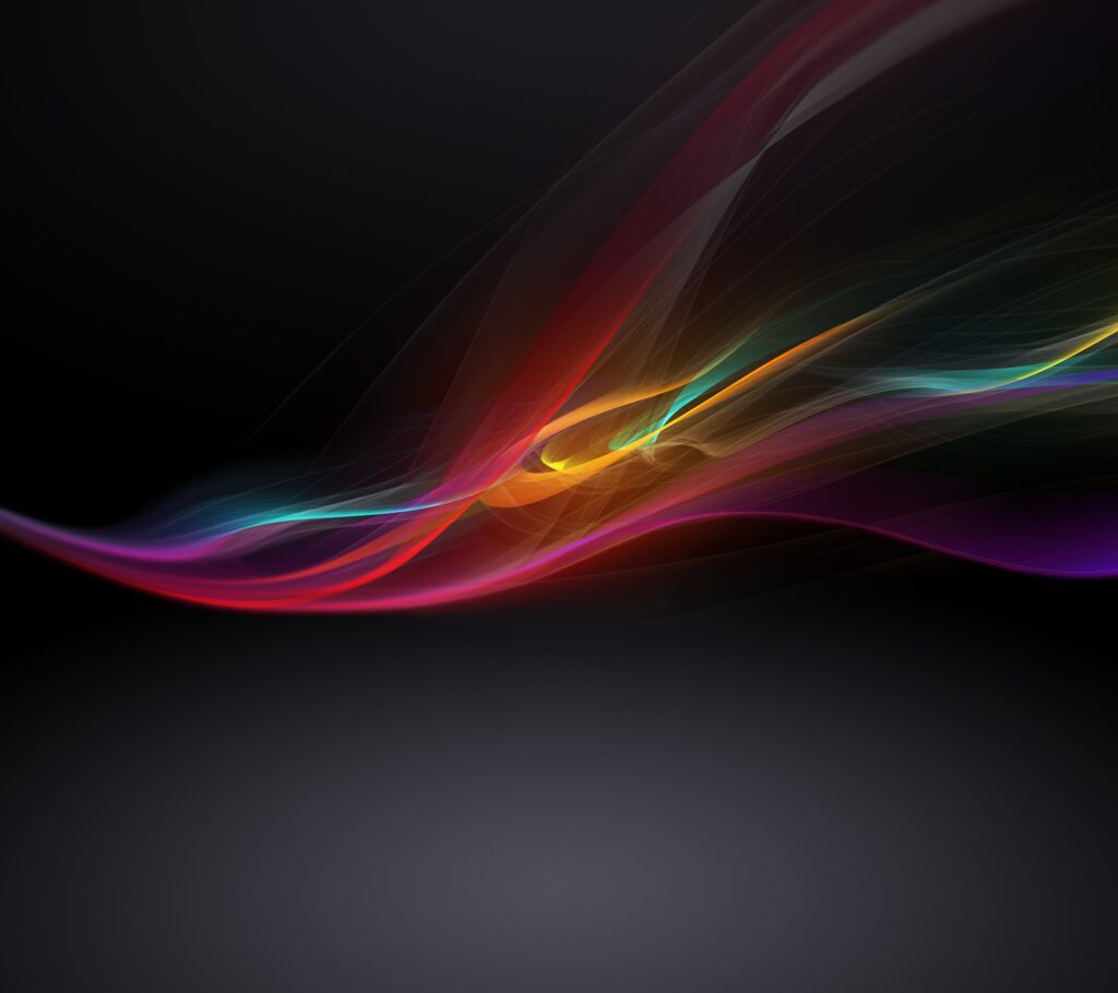 Vibrant Flowing Lines Wallpaper on Black Background - 2160x1920