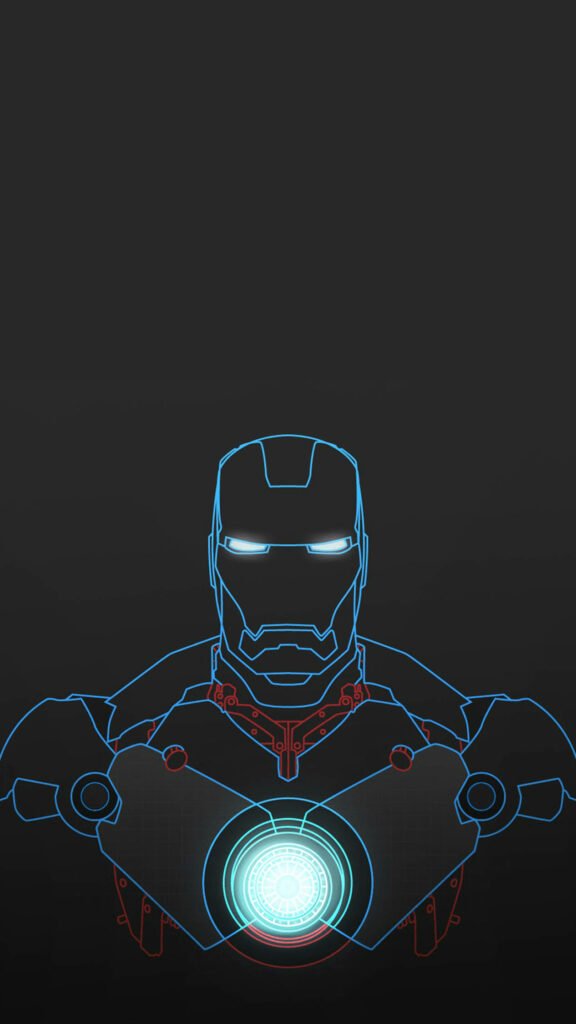 4K Iron Man Wallpaper for iPhone - Luminescent Arc Reactor Design