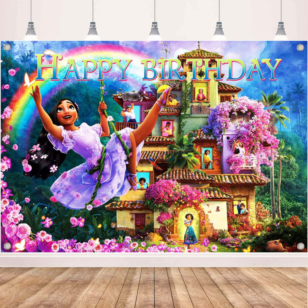 Magical Isabela Birthday Poster: Enchanted Colors & Joyful Flowers Wallpaper