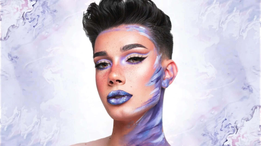 Vibrant Wallpaper of James Charles: Bold Artistic Makeup & Design