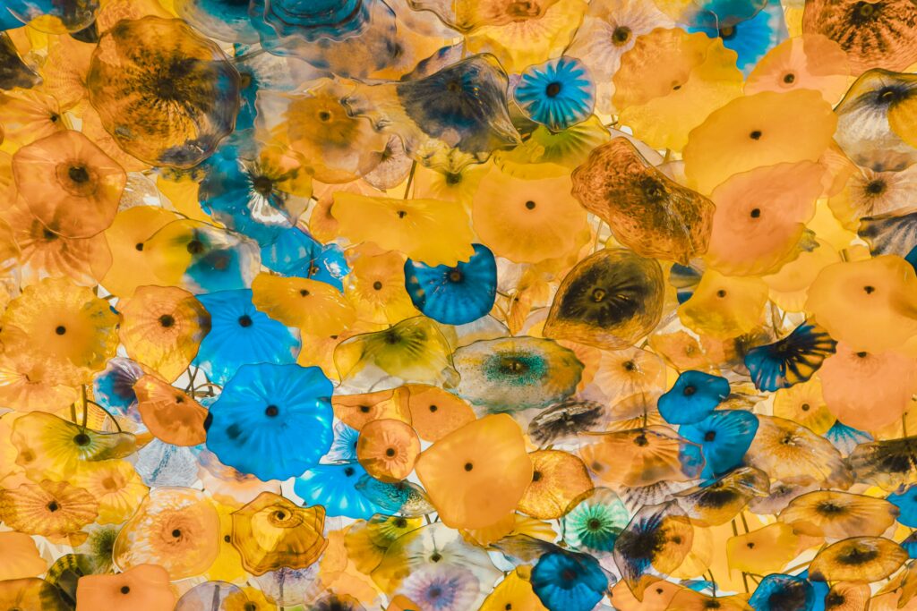 Vibrant Jellyfish Patterns: Colorful Underwater Wallpaper Background