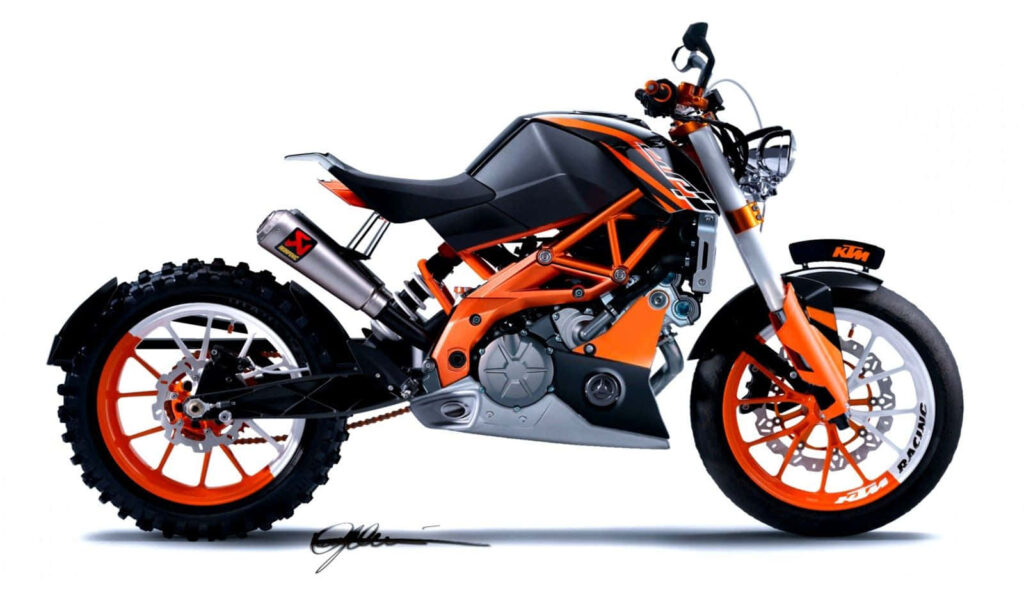 Sleek KTM Bike Wallpaper: Vibrant Orange & Black for Adventure Lovers