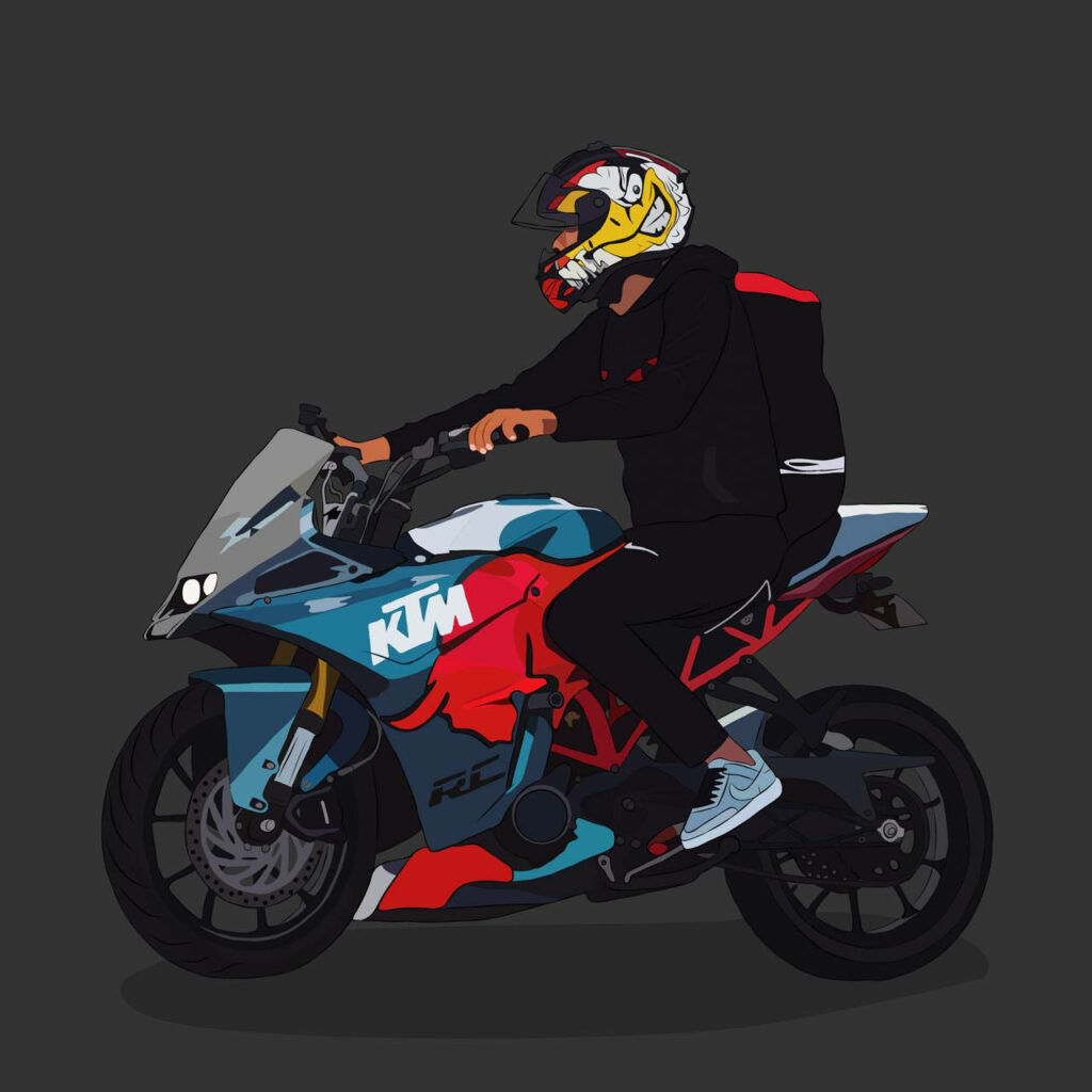 Vibrant KTM RC 200 Motorcycle Wallpaper with Bold Design