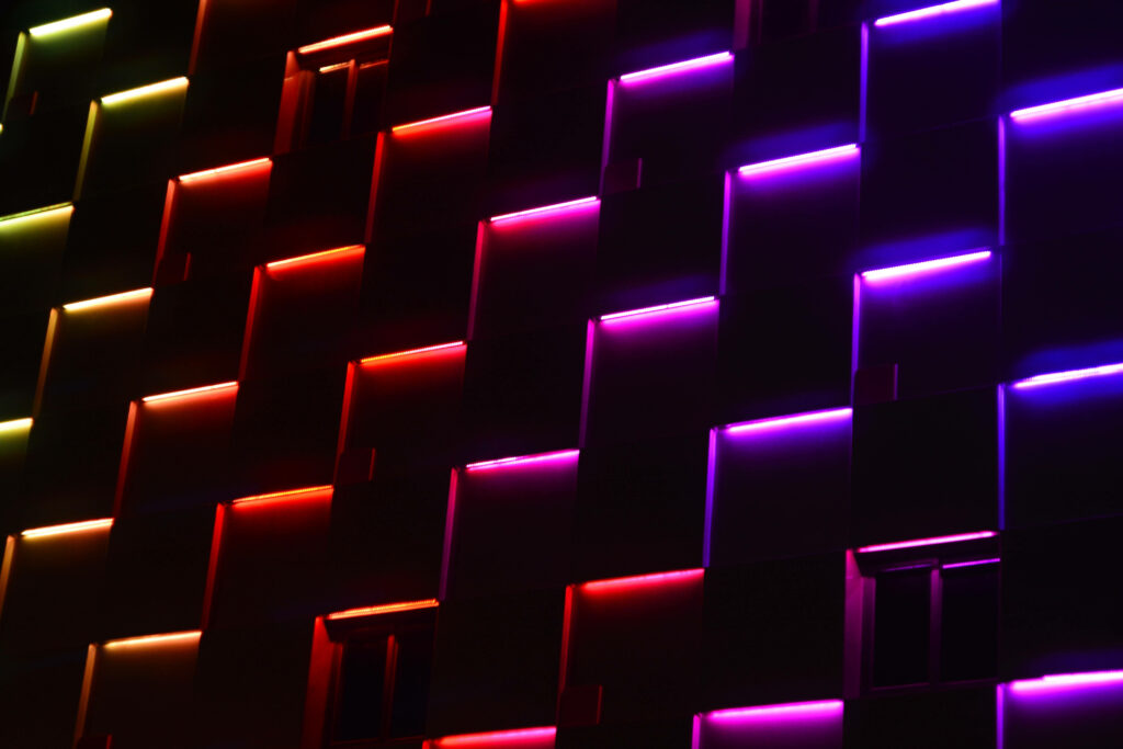 Vibrant Kaleidoscope: Embracing the Dark Neon Palette Wallpaper