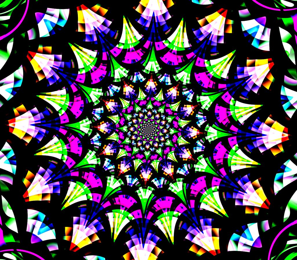 Vibrant Kaleidoscope Fractal Wallpaper: Colorful Geometric Design
