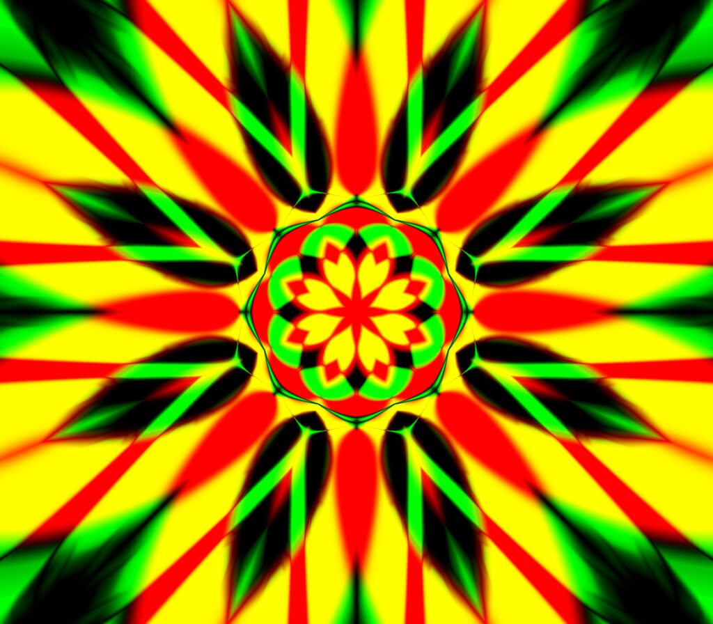 Vibrant Abstract Kaleidoscope Wallpaper: Radiant Starburst Design