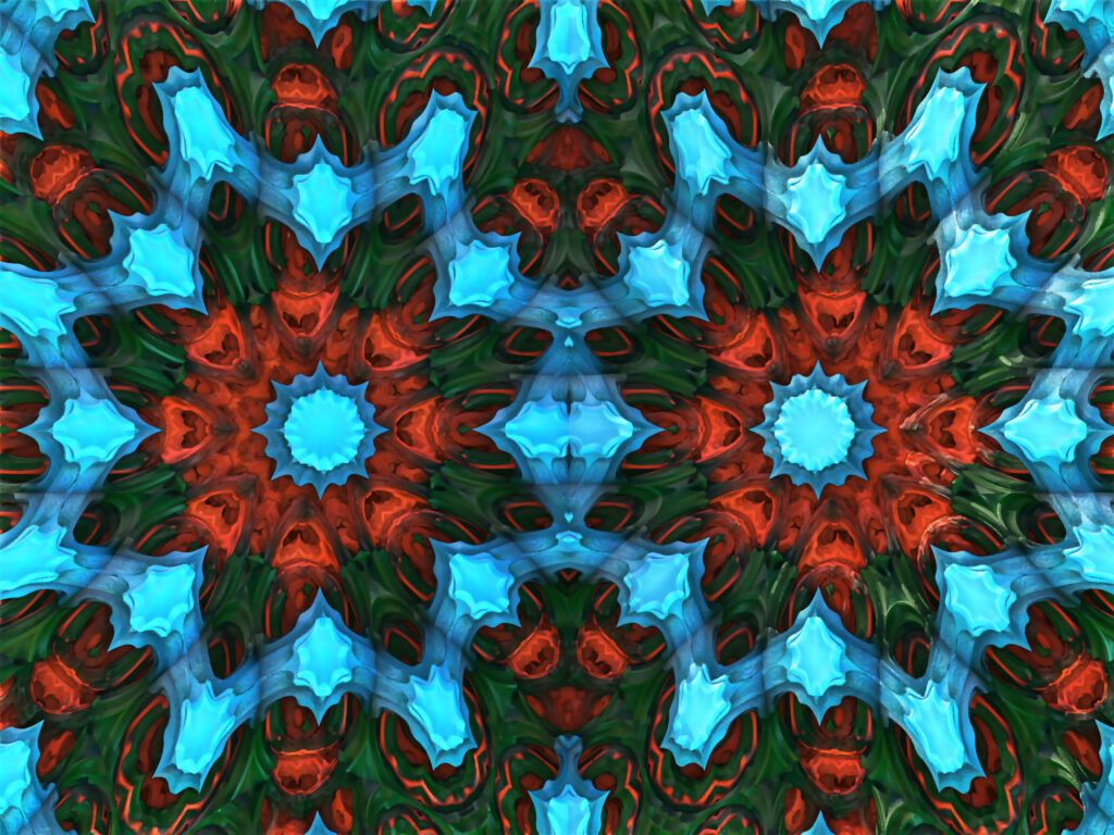 Vivid Kaleidoscope Wallpaper: Abstract Floral Design in Bold Colors