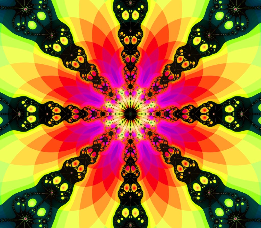 Vibrant Kaleidoscope Wallpaper: Intricate Shapes & Bold Colors