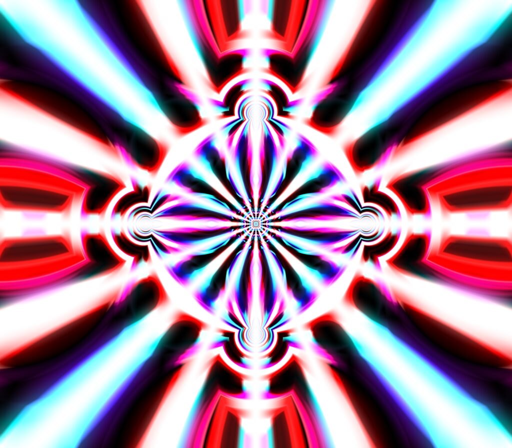 Vibrant Kaleidoscope Wallpaper: Abstract Glowing Background 6400x5600