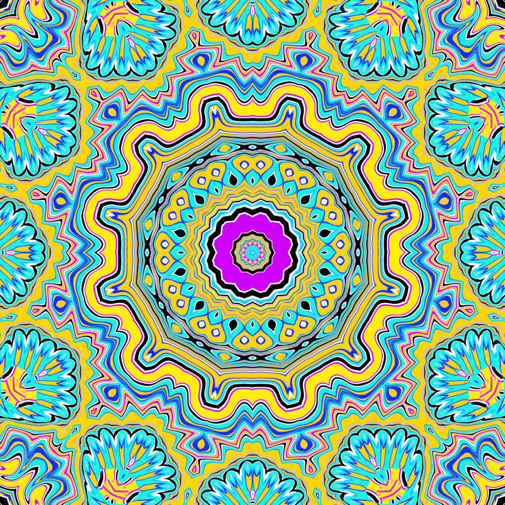 Vibrant Kaleidoscopic Fractal Wallpaper - 7500x7500 Background