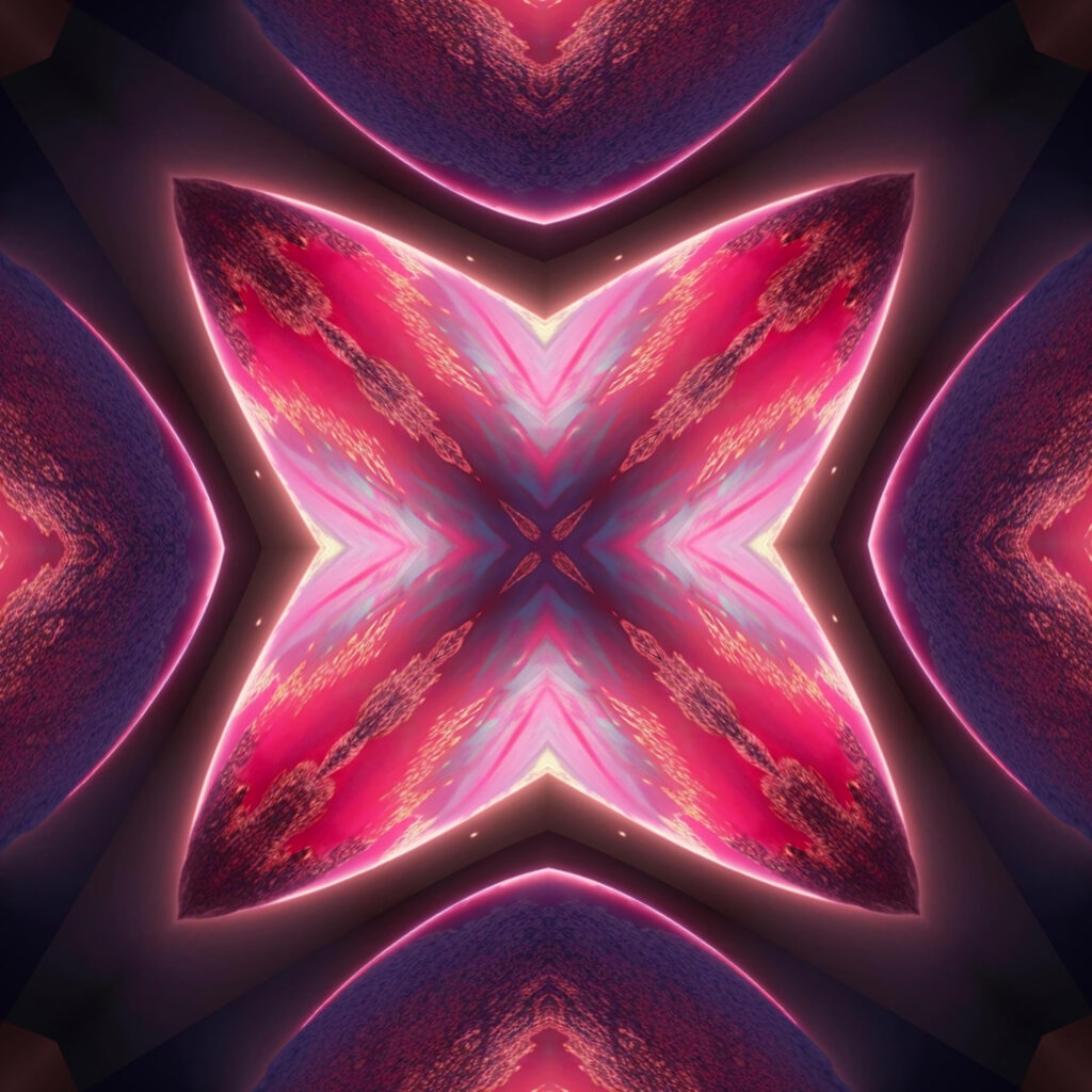 Vibrant Abstract Kaleidoscopic Star Wallpaper in Pink & Purple