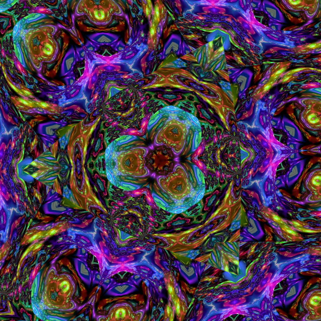 Vibrant Kaleidoscopic Wallpaper - Abstract Glowing Shapes Background