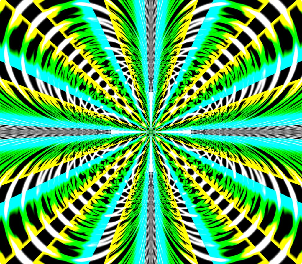 Vibrant Kaleidoscopic Wallpaper with Dynamic Lines and Bold Colors