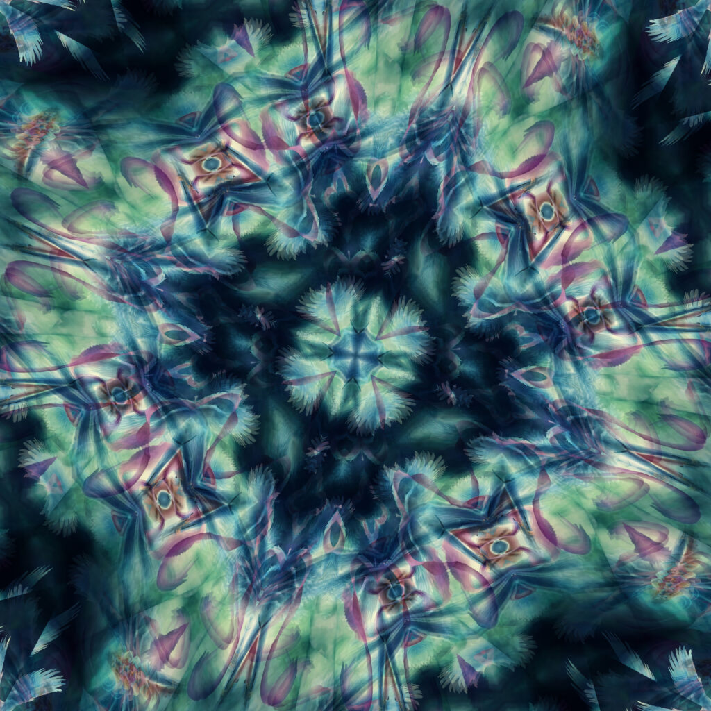 Vibrant Glowing Abstract Wallpaper: Kaleidoscopic Shapes & Lines