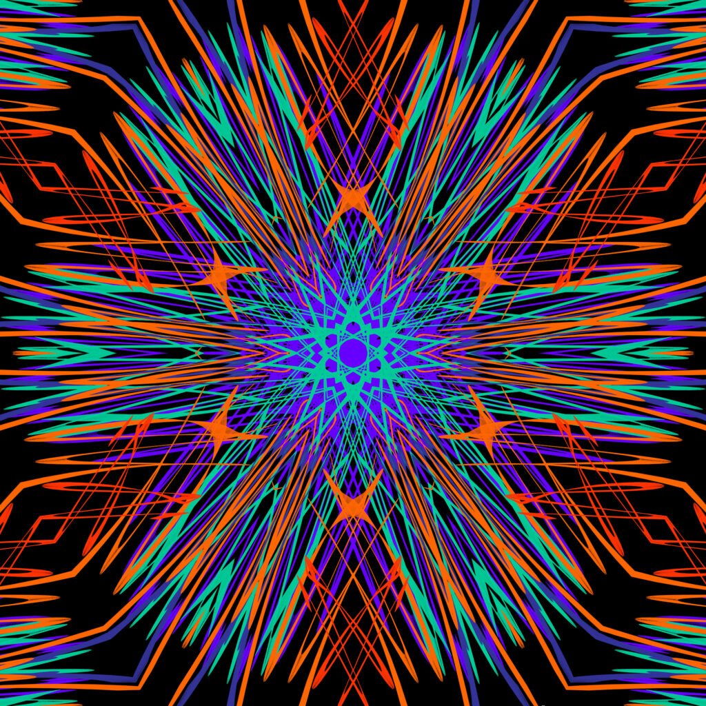Vibrant Kaleidoscopic Wallpaper: Intricate Geometric Design Background