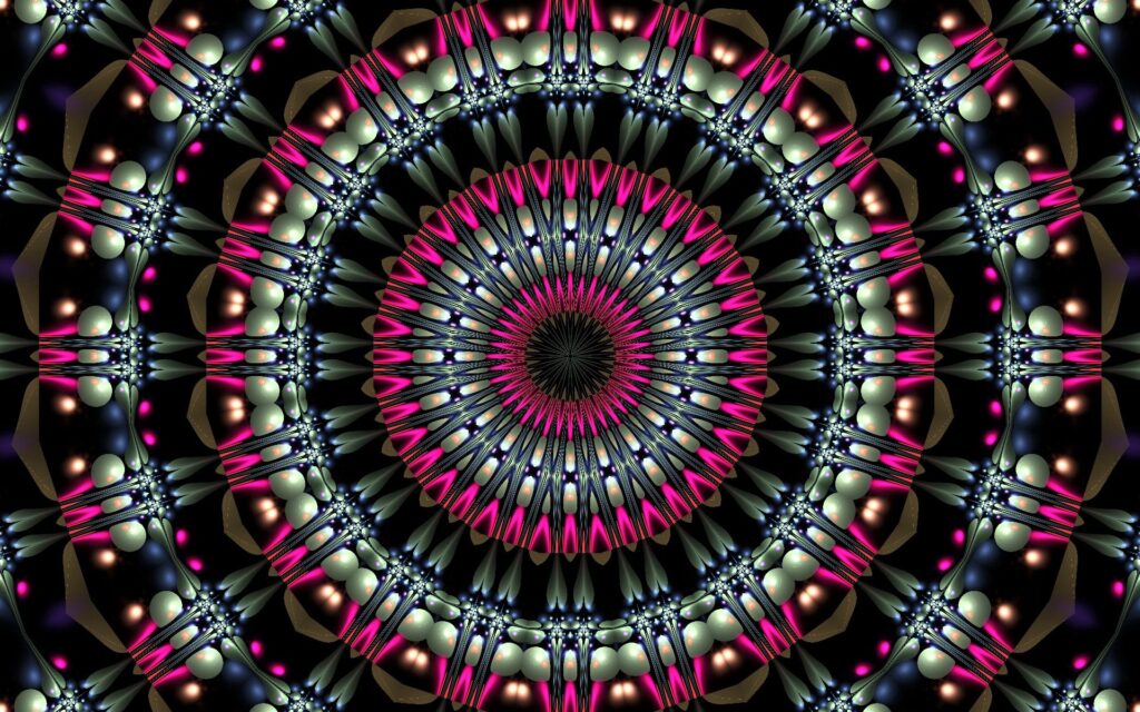 Vibrant Kaleidoscopic Wallpaper: Intricate Circular Pattern Background