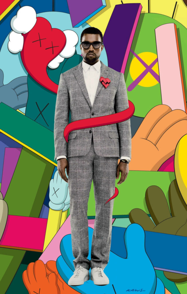 Vibrant Kanye West Wallpaper: Colorful KAWS-Inspired Art Background