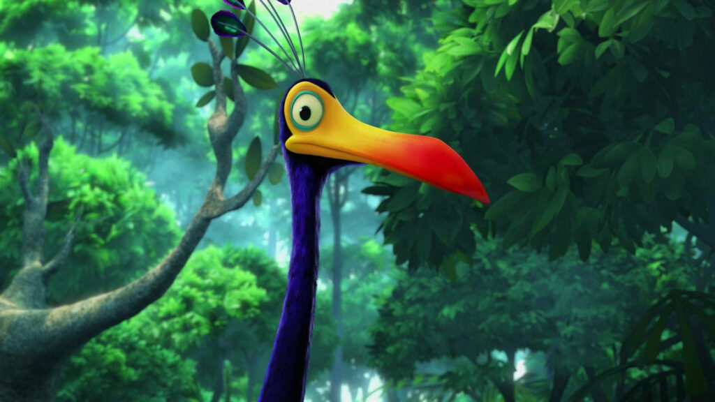 Vibrant Kevin Wallpaper: Whimsical Tropical Bird in Lush Jungle