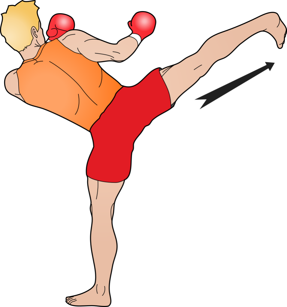 Dynamic Kickboxer Roundhouse Kick Wallpaper - Agile & Vibrant Design