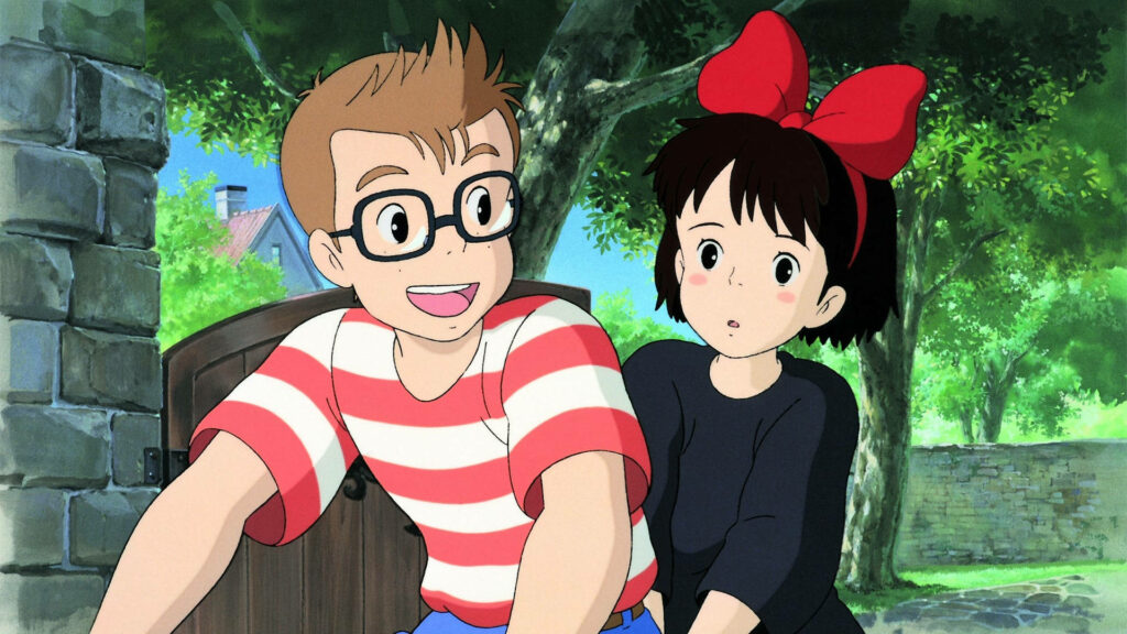 Vibrant Kiki's Delivery Service Wallpaper: Kiki & Tombo Bicycle Ride