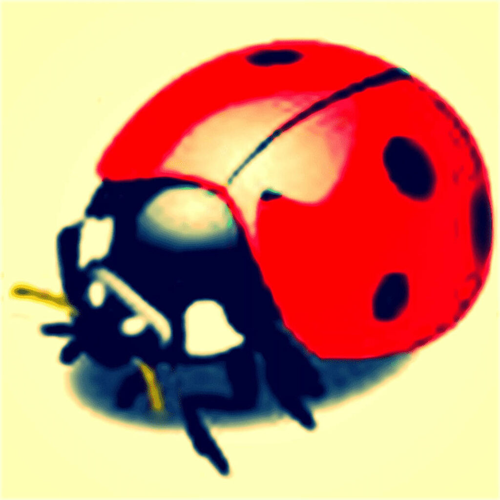 Vibrant Ladybug Illustration on Soft Yellow Background Wallpaper
