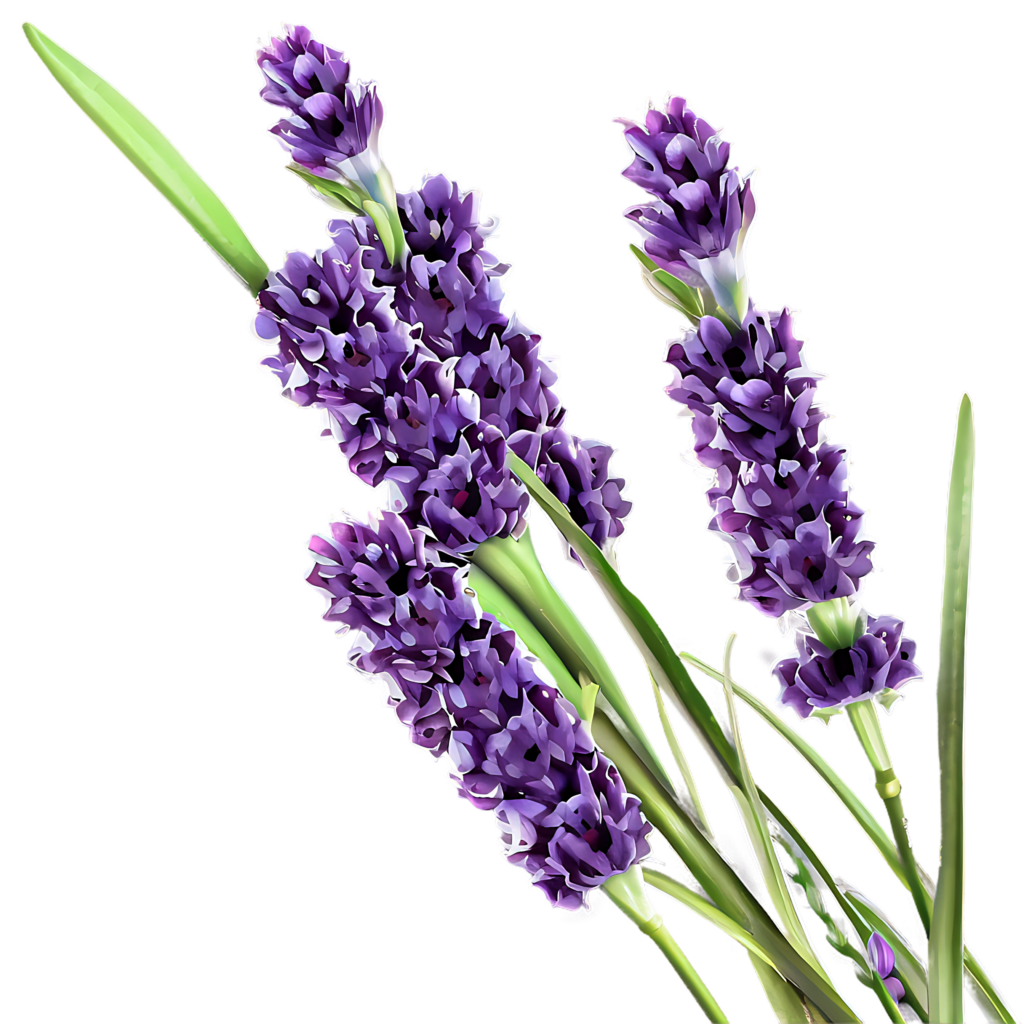 Vibrant Lavender Flowers Wallpaper on Transparent Background