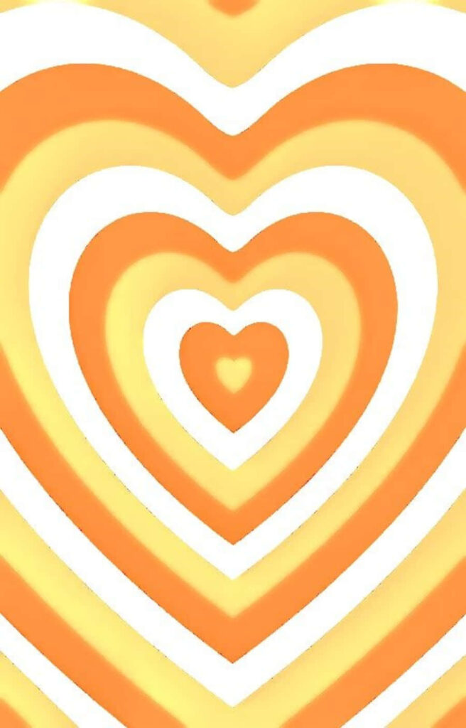 Vibrant Layered Orange Hearts Wallpaper Background - Warm & Lively Design
