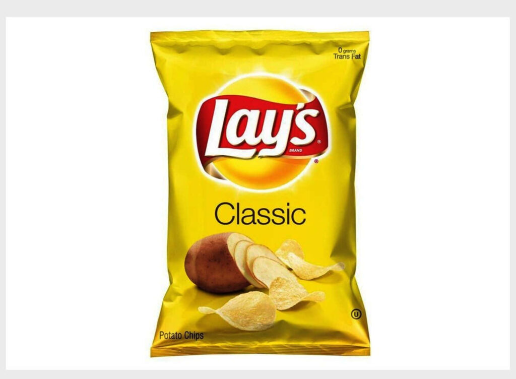 Vibrant Lay's Classic Potato Chips Wallpaper with Iconic Yellow Design