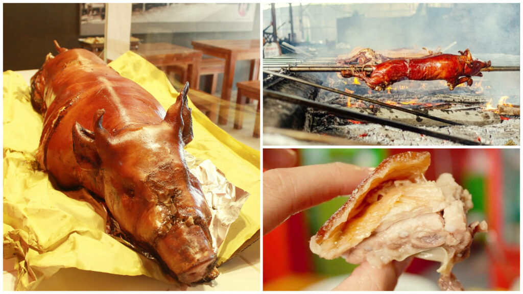 Lechon Wallpaper: Collage of Whole Roasted Pig and Crispy Delights