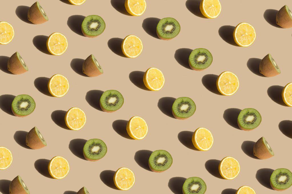 Vibrant Lemon & Kiwi Pattern Wallpaper Background - Fresh Design