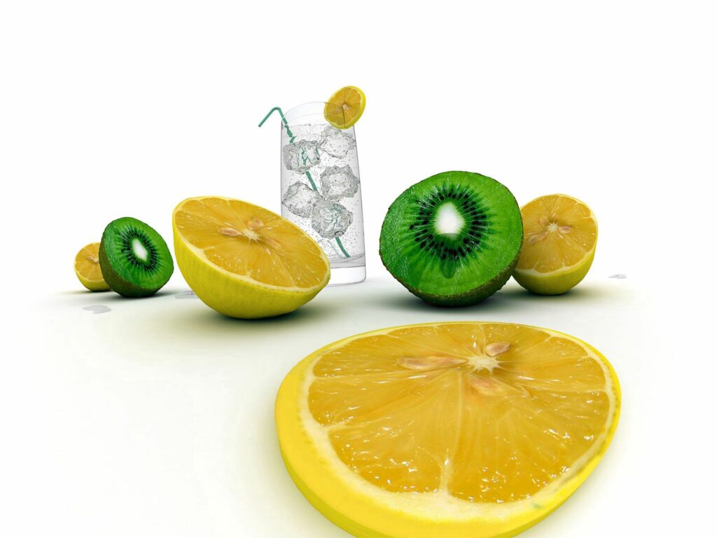 Vibrant Lemon & Kiwi Wallpaper: Refreshing Summer Vibes Background