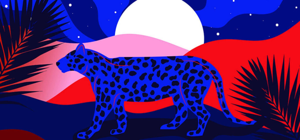 Vibrant Leopard Wallpaper: Bold Vector Art & Abstract Landscape