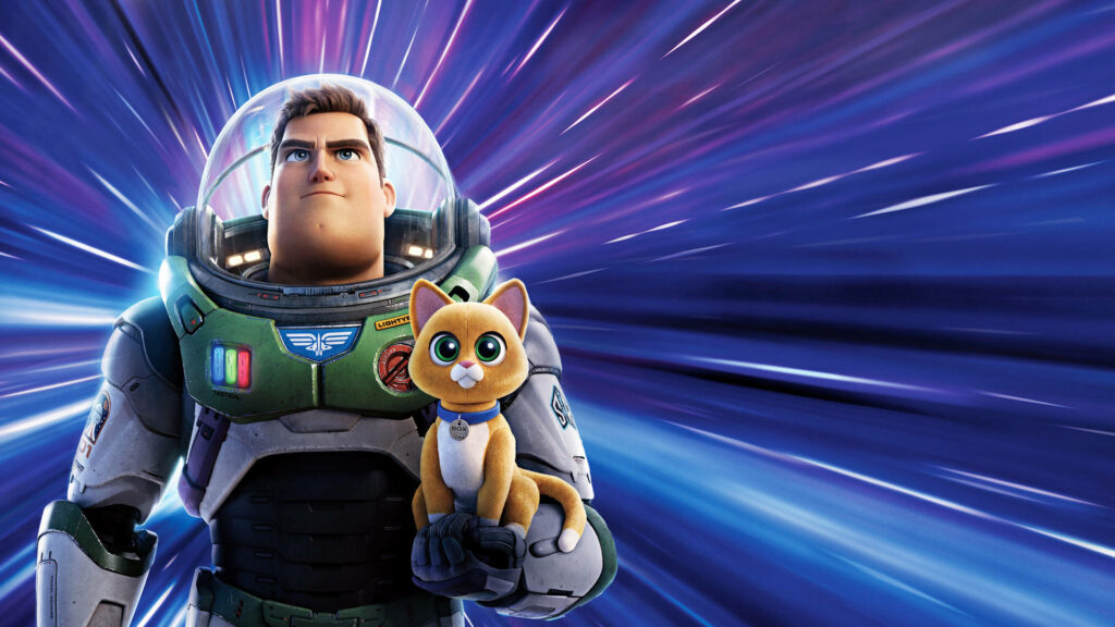 Vibrant Lightyear & Sox Wallpaper: Colorful Intergalactic Background