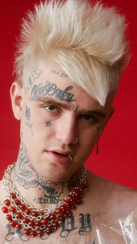 Vibrant Lil Peep - Red Art: HD Wallpaper Background Highlighting Lil Peep's Iconic Style