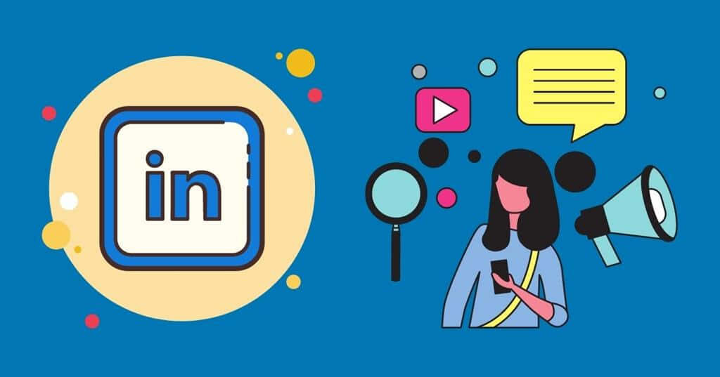 Vibrant LinkedIn Wallpaper: Networking Icons & Creative Illustrations
