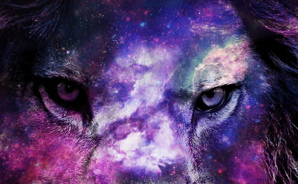 Vibrant Galaxy Lion Wallpaper: Captivating Cosmic Art