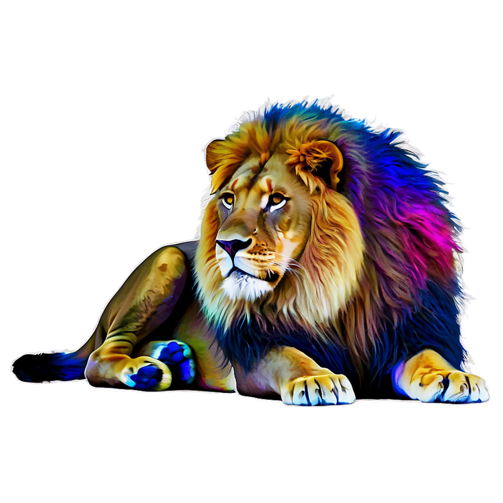 Vibrant Artistic Lion Wallpaper: A Captivating Colorful Background