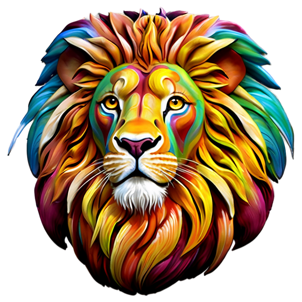 Colorful Lion Wallpaper: Majestic Artful Design for Dynamic Background