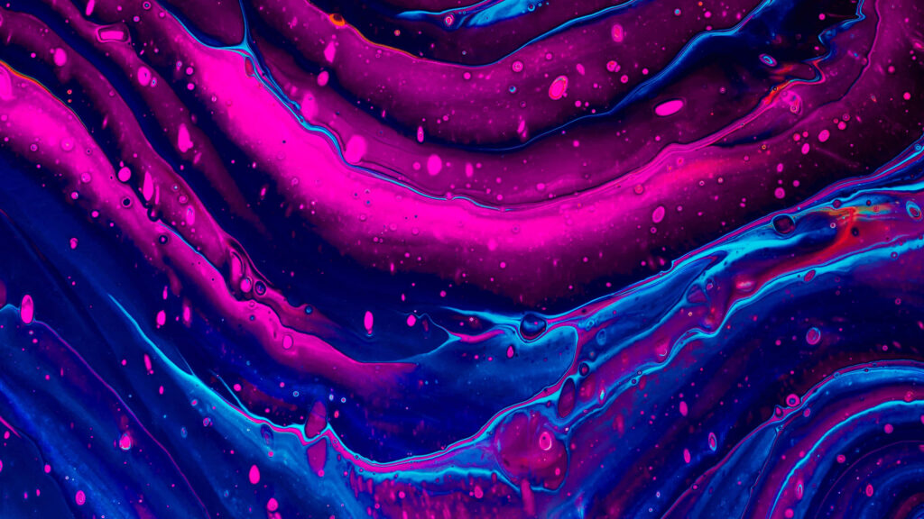 Vibrant Liquid Abstract Wallpaper: Bold Magentas & Fluid Waves