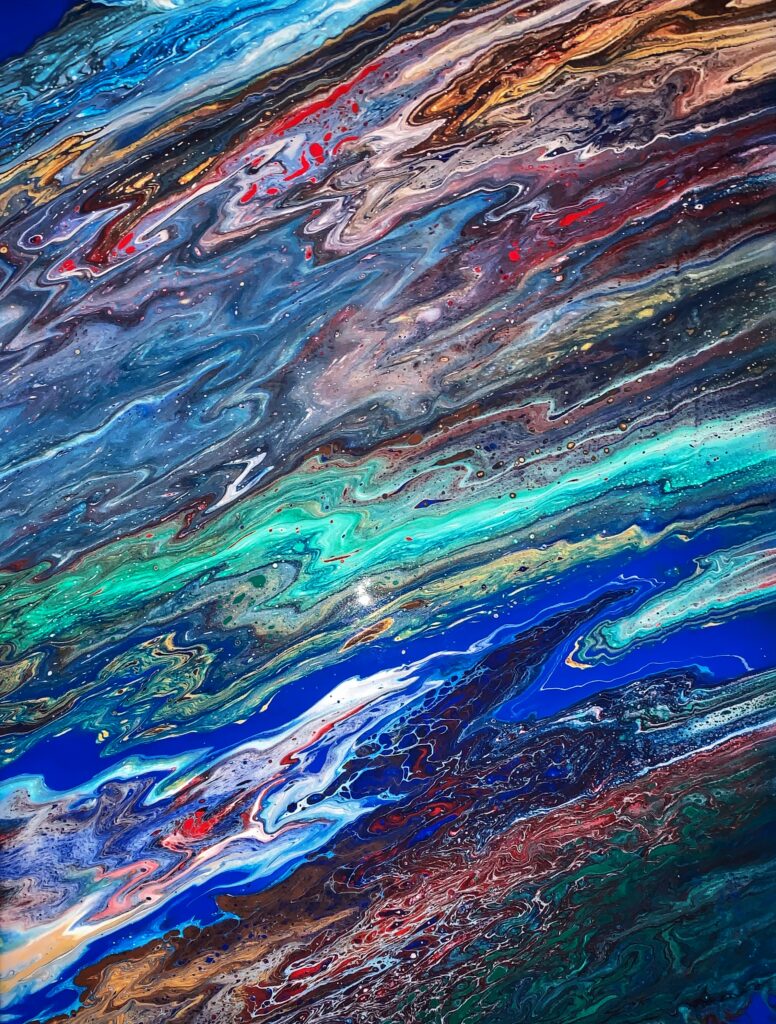 Colorful Liquid Abstract Wallpaper with Vibrant Paint Swirls