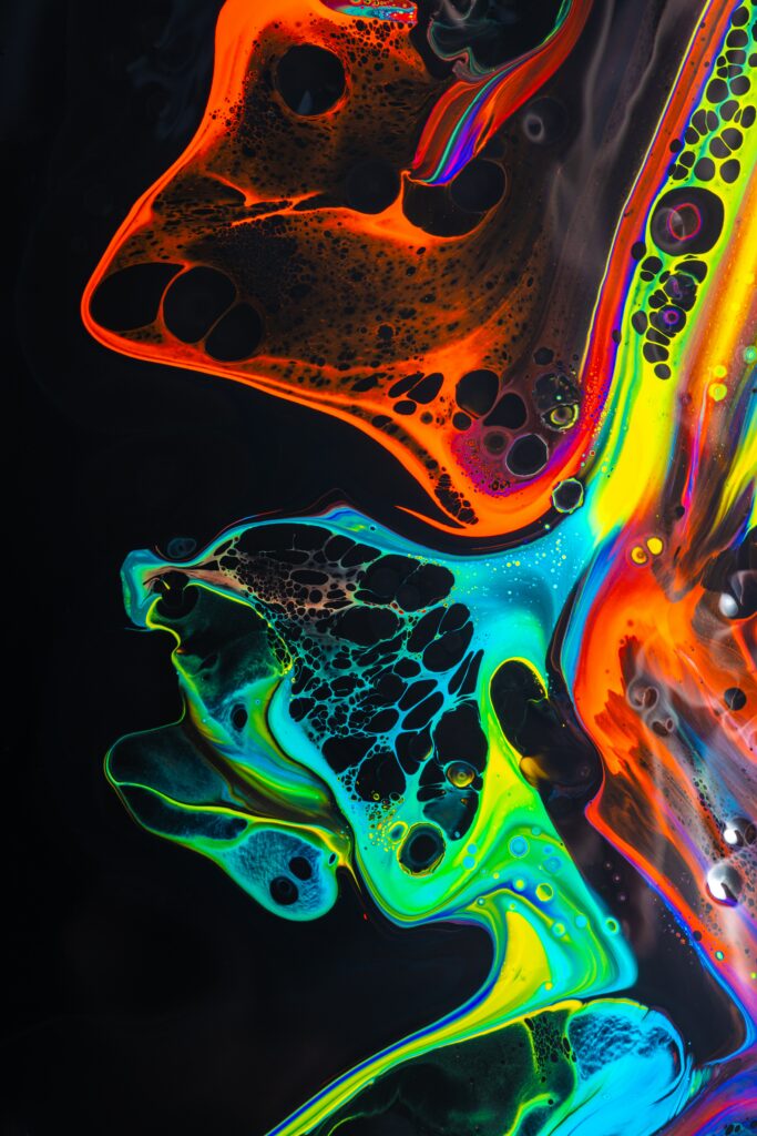 Vibrant Fluid Art Wallpaper: Colorful Liquid Patterns & Stains