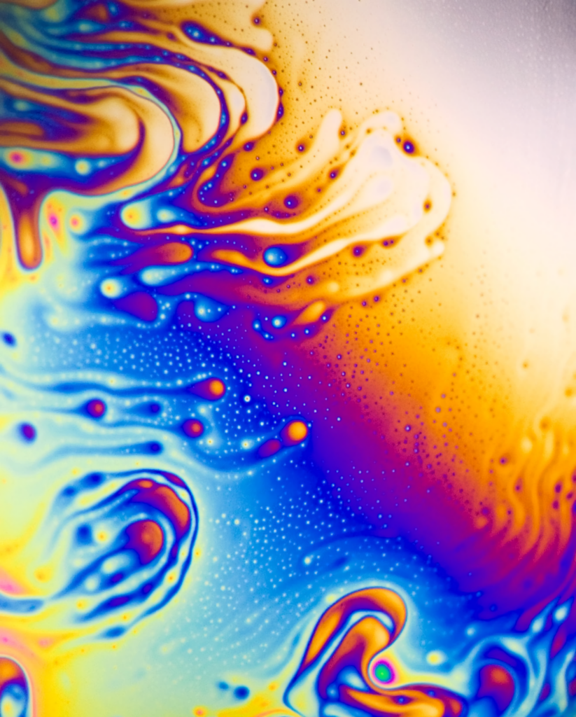 Vibrant Liquid Macro Art Wallpaper: Colorful Abstract Design
