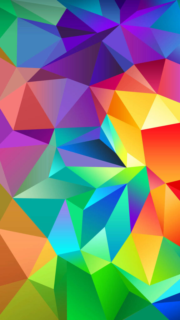 Vibrant Low Poly Geometric Art: A Kaleidoscope of Colors for Your iPhone's Background Wallpaper