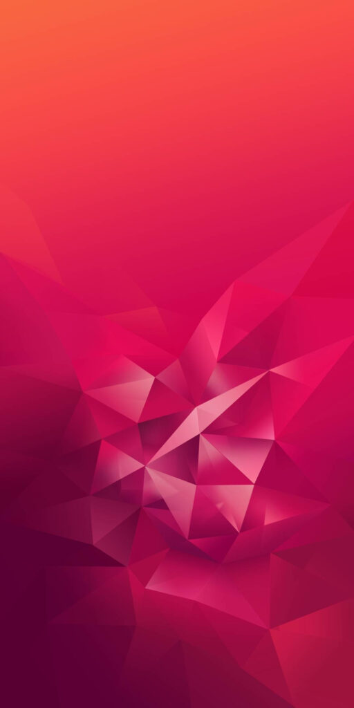 Vibrant Pink & Red Low-Poly Abstract Wallpaper for Realme 7