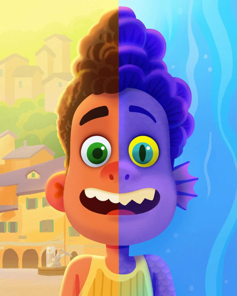 Vibrant Luca Wallpaper: Character's Sea Transformation in Stunning Settings