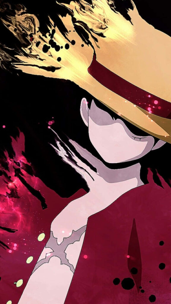 Bold Luffy Phone Wallpaper: Fiery Colors & Artistic Background