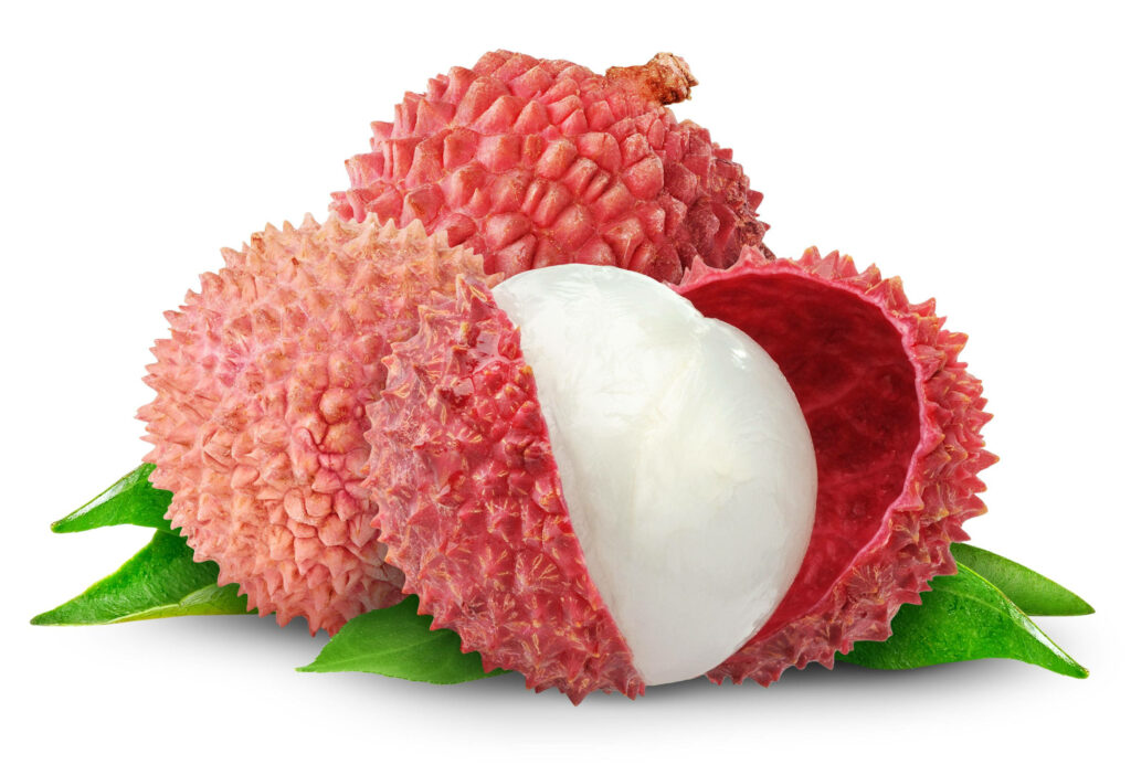 Vibrant Lychee Wallpaper: Juicy Fruits with Green Leaves Background